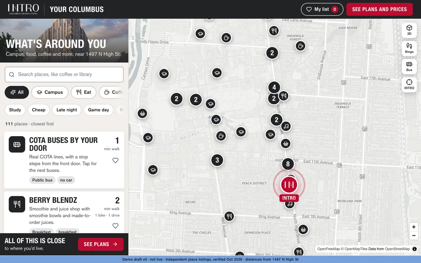Interactive city guide map