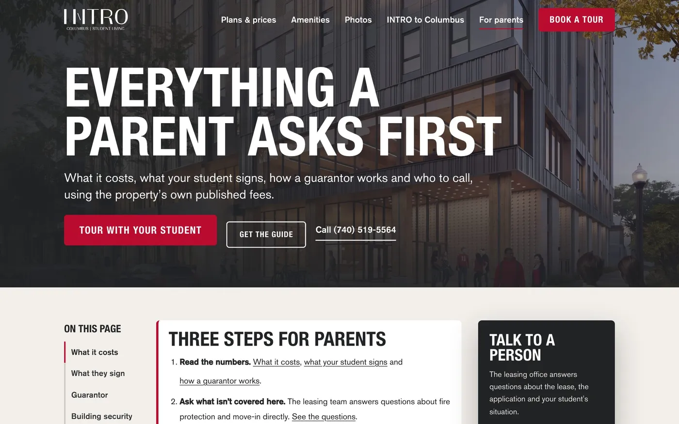 The parents page