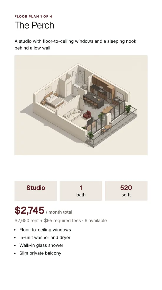 A floor plan page from the guide