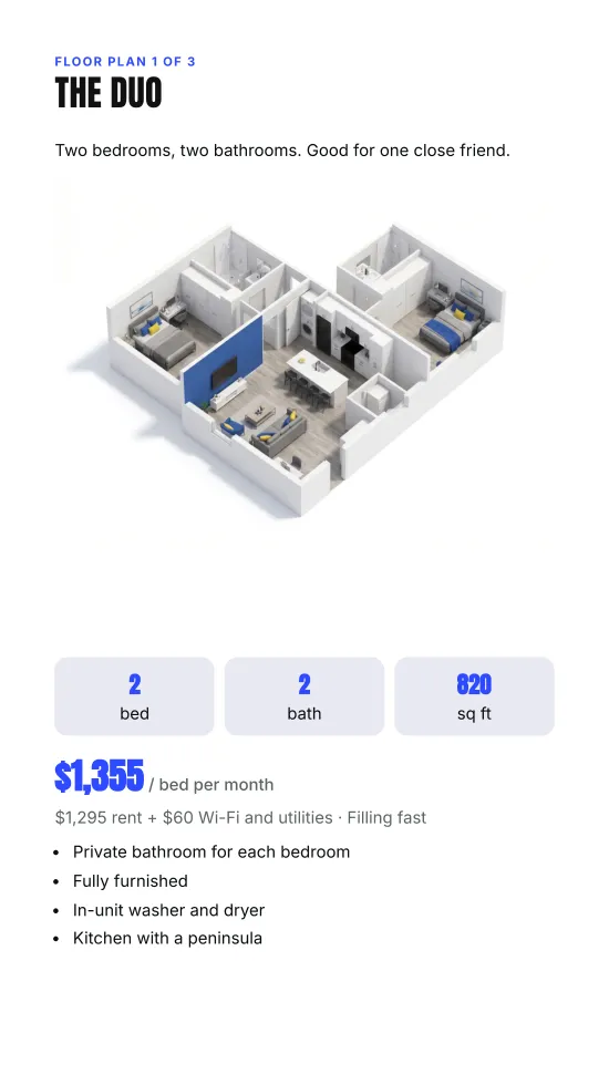 A floor plan page from the guide
