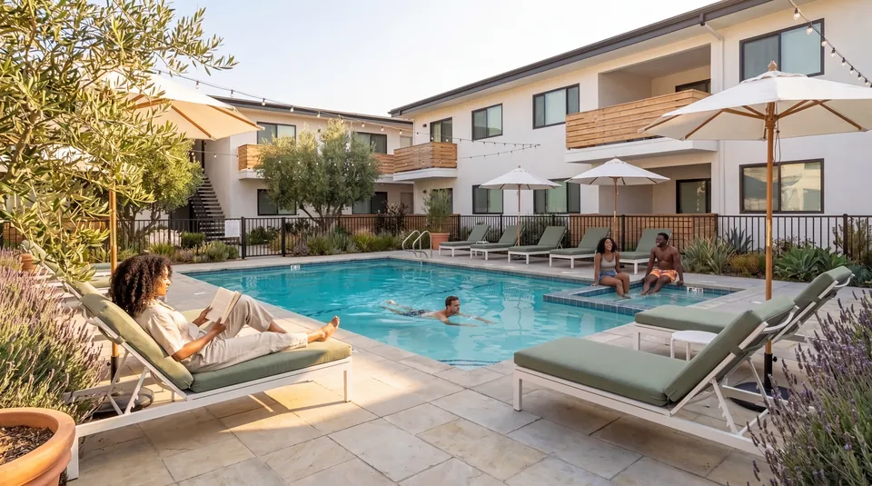Tangelo Redlands pool courtyard